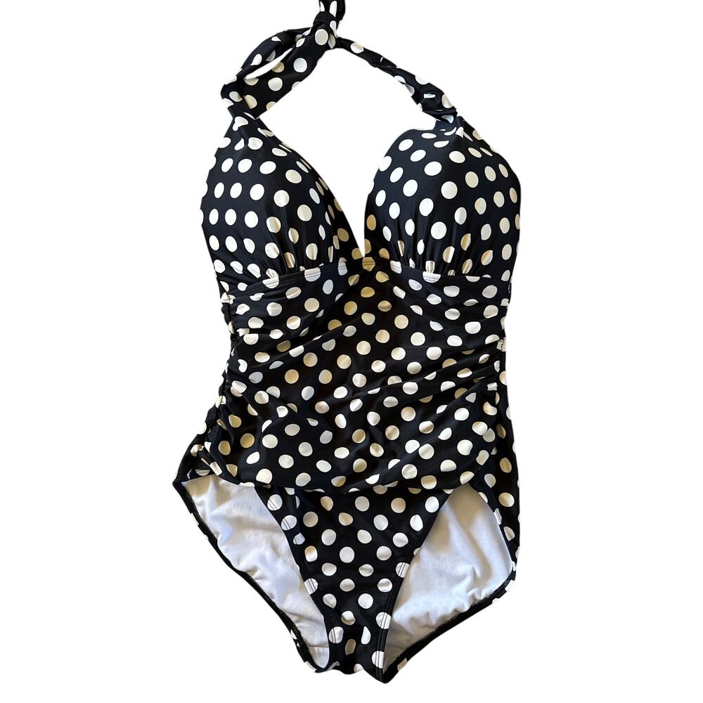 LAUREN RALPH LAUREN polka dot swim suit size 12
